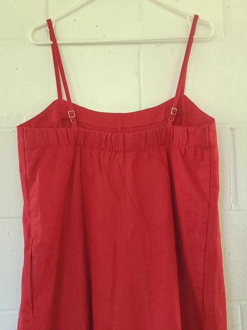 Abercrombie & Fitch Linen-Blend Button Dress Skort Vivid Red Size LG NWT